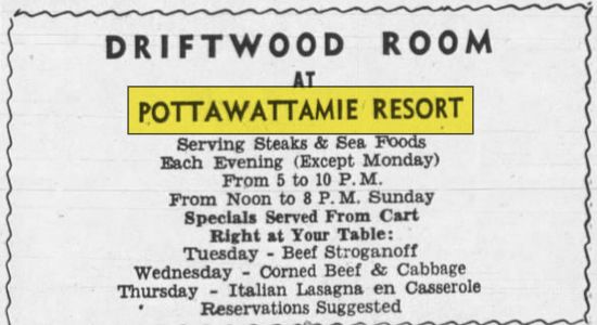 Pottawattamie Resort - Apr 18 1961 Ad